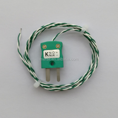Tipo ad alta temperatura termico connettore di Omega K del supporto di profilo PFA di verde della termocoppia con la spina per uso industriale
