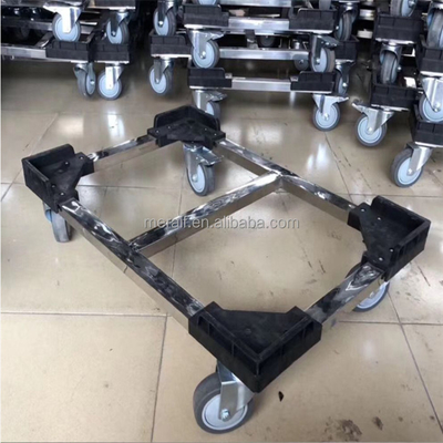 Quattro carretti di alluminio del contenitore del trasporto della Camera di logistica del supermercato del carretto del carrello dei camion della piattaforma delle ruote che muovono i carrelli