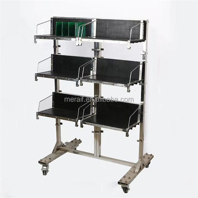 Il PWB antistatico di volume d'affari di prezzo franco fabbrica tormenta carretto statico di stoccaggio del PWB della bobina ESD di Hang Basket Trolley Stainless Steel SMT l'anti